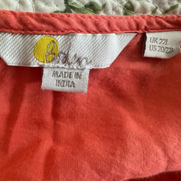 BODEN coral long sleeve lightweight tiered mini coverup dress sz 2XL - Picture 7 of 9